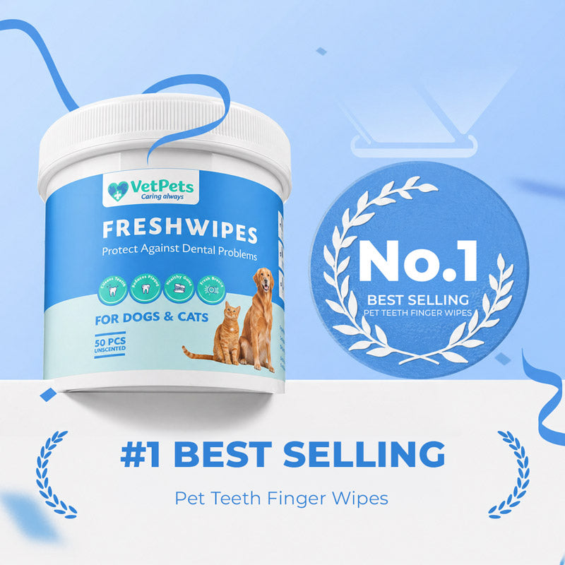 FreshWipes | Ağız Kokusu ve Plak Oluşumuna Karşı | Parmak Mendili | Kedi ve Köpek görsel 5