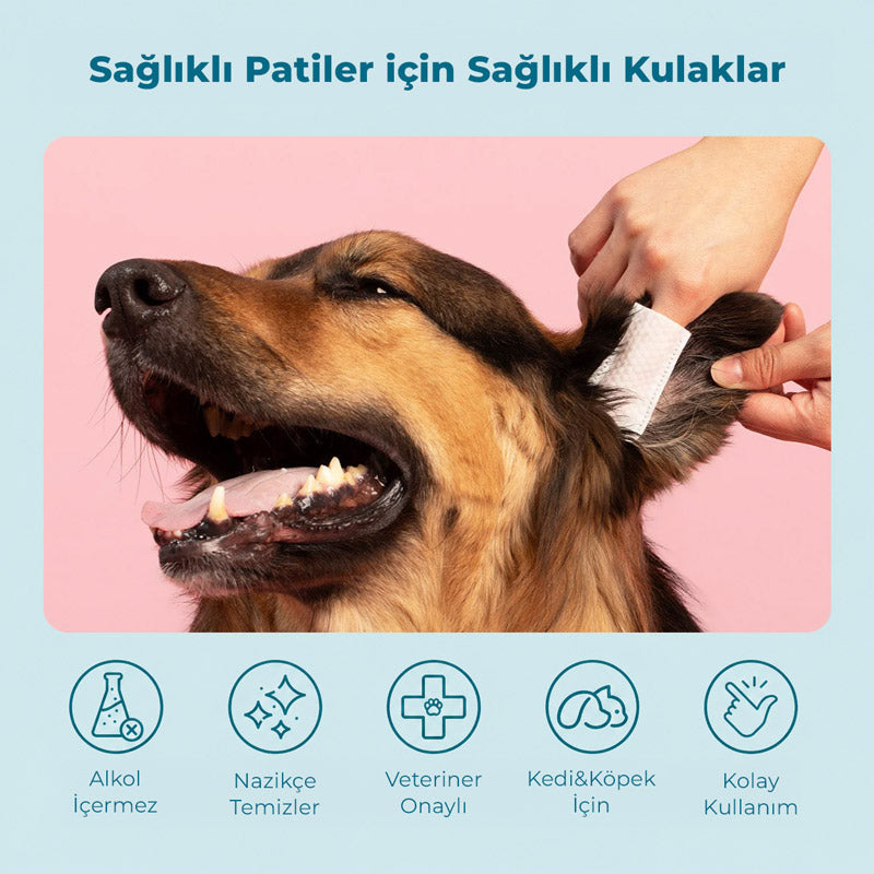 EarWipes | Kulak Kiri ve Enfeksiyonlarına Karşı | Parmak Mendili | Kedi ve Köpek görsel 2