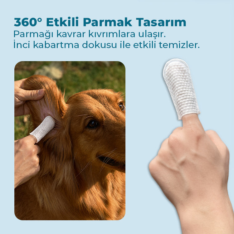EarWipes | Kulak Kiri ve Enfeksiyonlarına Karşı | Parmak Mendili | Kedi ve Köpek görsel 4