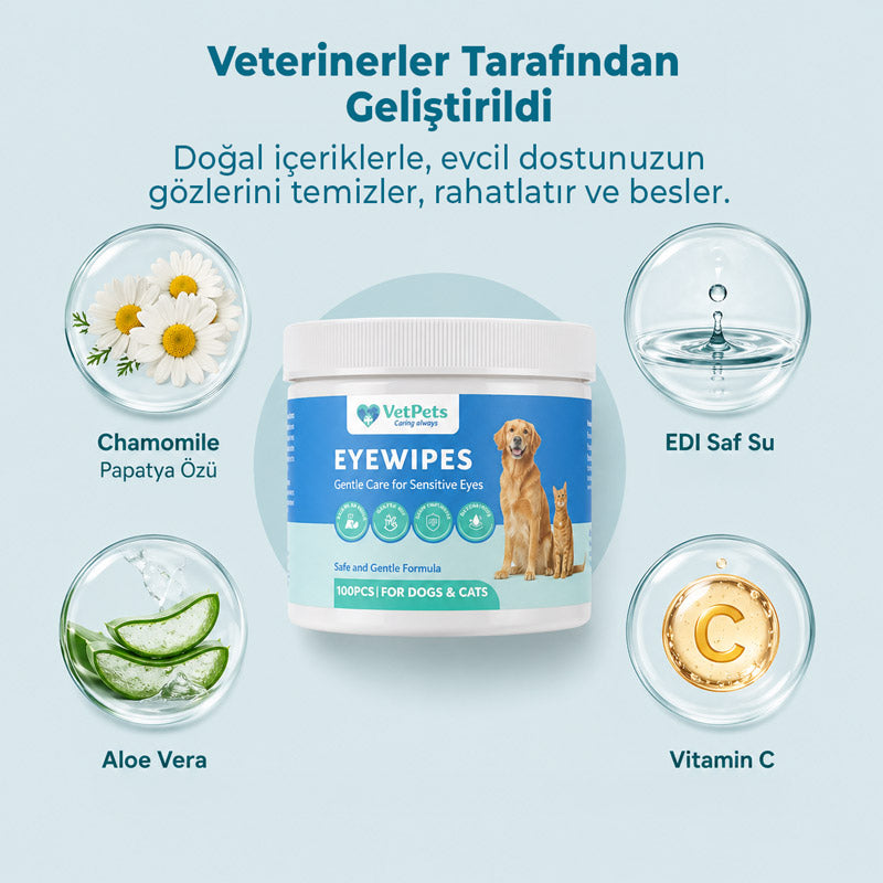 EyeWipes | Göz Yaşı İzlerine Karşı Koruma | Hassas Gözler İçin | Kedi ve Köpek görsel 3